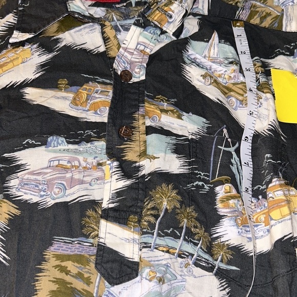 Reyn Spooner Shirt Mens Medium Gray Car‎ Cars Button Up Hawaiian Camp Popover - Picture 8 of 8